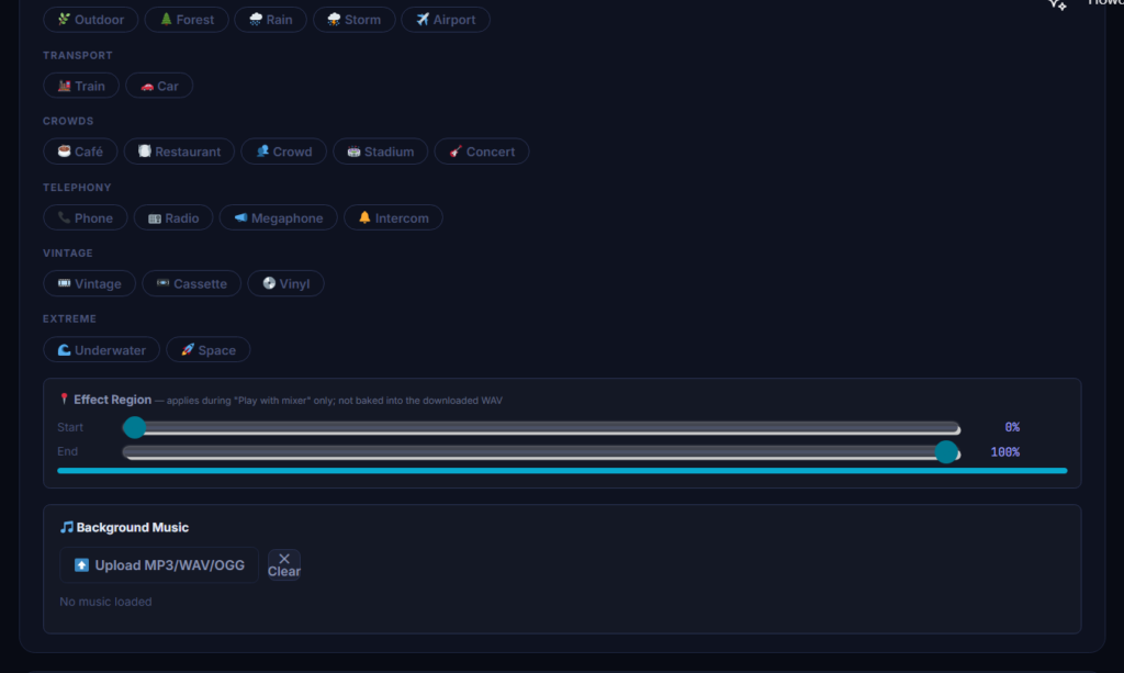 TTS controls